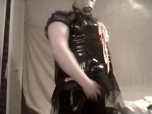 Fat crossdresser in gf pvc