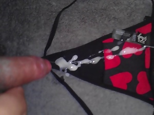 cum on nieces red hearts thong panties