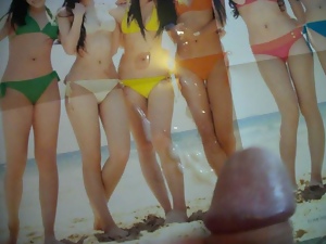 Cum tribute Japanese bikini girls