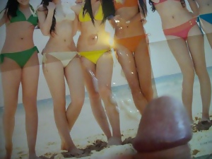 Cum tribute Japanese bikini girls