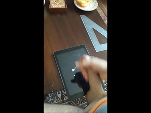 Jerking and cumming on iPad Air