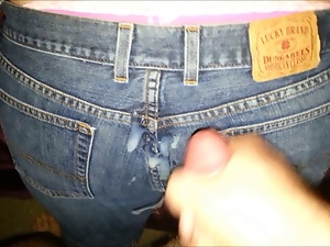 Cum on Lucky jeans