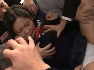 Japanese schoolgirl gang banged on the bus