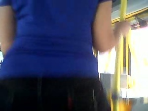 School Teacher Ass in Bus