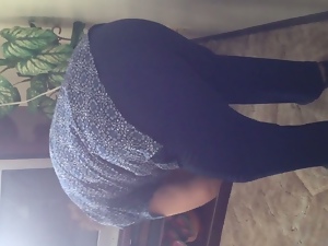 My grandmas huge ass vacuuming