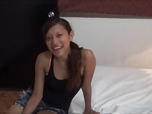Thai girl gets face full of cum