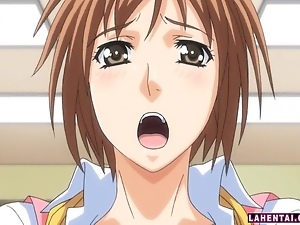 Hentai office slut rides guys hard cock