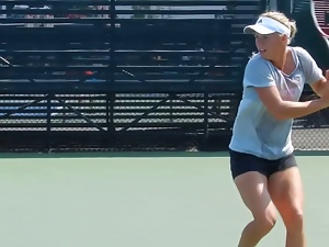Caroline Wozniacki hot ass in training