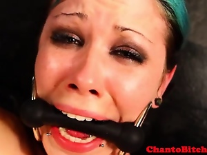 Lezdom mistress fisting her submissive