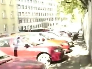 Amateur girl flashes tits and ass fucked in a vacant lot