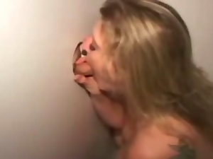 Gloryhole fetish slut fuck and cum facial