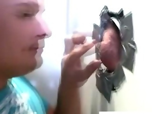 Girl cons straight guy into gay gloryhole blowjob