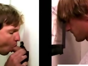 Conned straight guy gets gay gloryhole blowjob