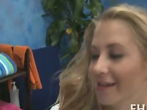 Cute gals share one cock