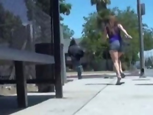 Amateur girls get facials in public