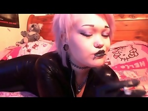 Smoking goth girl