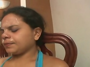 Stupid slave eats spit, snot and ass of 4 girls