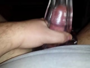 Wanking and filling my new Fleshlight with my cum.