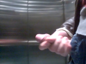 Wanking in the elevator