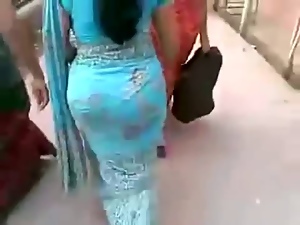 Desi big ass in blue saree for you cum