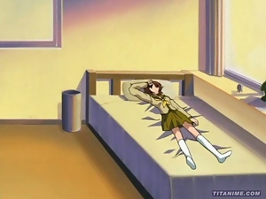 Hentai anime girl home gangbanged