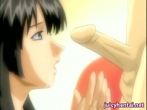 Anime babe enjoying a cock and a dildo