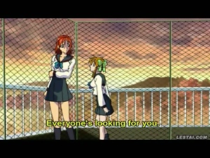 Lesbian hentai anime schoolgirls after class fun