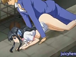 Anime brunette gets penetrated