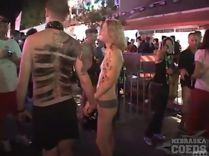 Lots of hot tits and painted bodies on the street