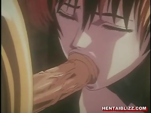 Chained hentai oralsex and facial cumshot