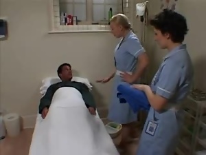 Two British Nurses Soap Up And please that patient