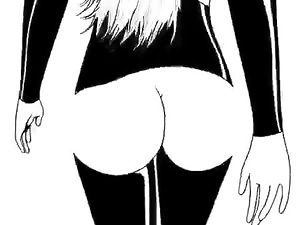 Anime chick shows off her ass in an unfinished animation