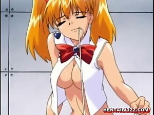 Busty hentai schoolgirl hard doggystyle poked