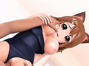 Hot sexy cat girl 3D