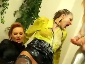 Bukkake loving bitches get soaked