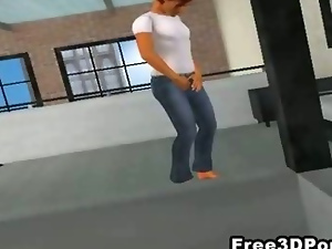 Tasty 3D cartoon babe sucks a cock and masturbates