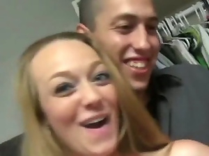 Blonde Stripper Eats College Pussy