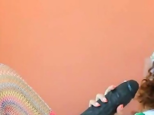 Brutal dildo in her sticky cunt