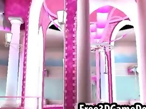 Beautiful 3d cartoon pink palace where you can fuck