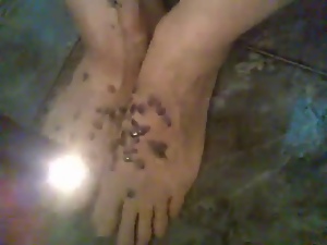 Punishment: wax on feet
