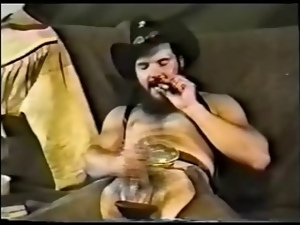 Hot Smoking Cowboy in Wild West (Vintage)