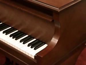 Latin Teen Masturbating on a Piano