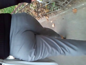 Nice big ass in office pants walking