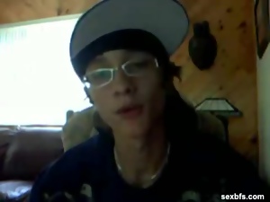 Skinny punk nerd rapping and masturbating