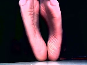 Sexy feet tease with sheer toes and wrinkled soles