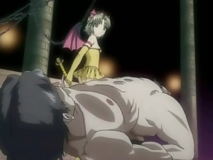 Anime femdom with mistress dominating and riding him