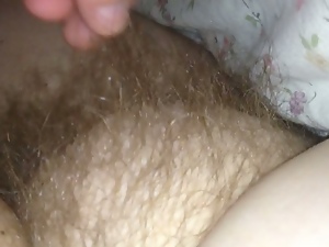 rubbing her soft hairy pussy christmas morning