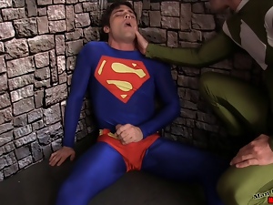 Superman Submits 2 GAY HANDJOB LYCRA SPANDEX DOMINATION