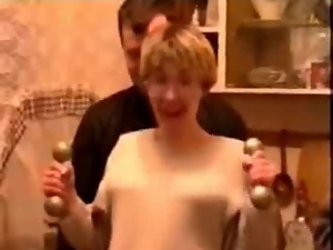 Russian booze in the kitchen turns into sex