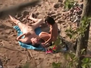 Couple sex on  beach